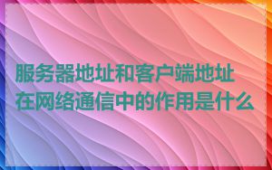 服务器地址和客户端地址在网络通信中的作用是什么