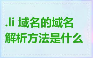 .li 域名的域名解析方法是什么