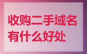 收购二手域名有什么好处