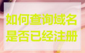 如何查询域名是否已经注册