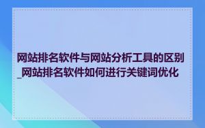 网站排名软件与网站分析工具的区别_网站排名软件如何进行关键词优化