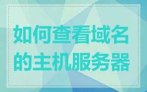 如何查看域名的主机服务器