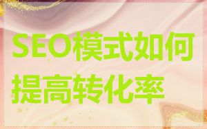 SEO模式如何提高转化率