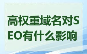 高权重域名对SEO有什么影响