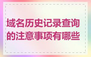 域名历史记录查询的注意事项有哪些