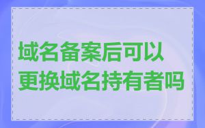 域名备案后可以更换域名持有者吗