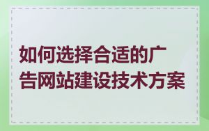 如何选择合适的广告网站建设技术方案