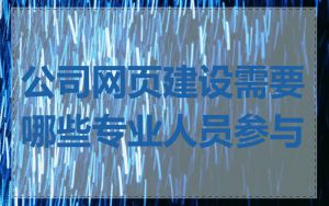 公司网页建设需要哪些专业人员参与