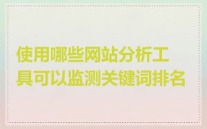 使用哪些网站分析工具可以监测关键词排名