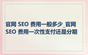 官网 SEO 费用一般多少_官网 SEO 费用一次性支付还是分期