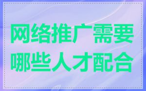 网络推广需要哪些人才配合
