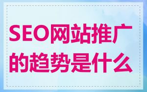 SEO网站推广的趋势是什么