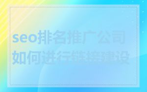 seo排名推广公司如何进行链接建设