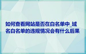 如何查看网站是否在白名单中_域名白名单的违规情况会有什么后果