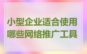 小型企业适合使用哪些网络推广工具
