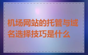 机场网站的托管与域名选择技巧是什么