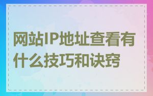 网站IP地址查看有什么技巧和诀窍