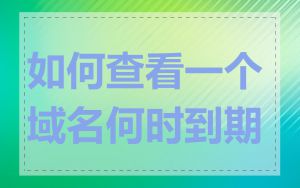 如何查看一个域名何时到期