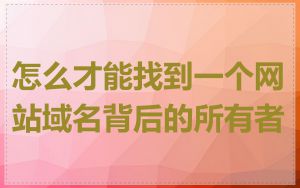 怎么才能找到一个网站域名背后的所有者