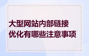 大型网站内部链接优化有哪些注意事项