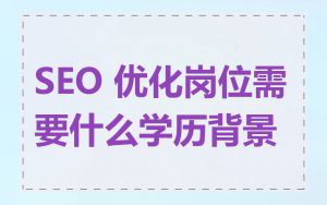 SEO 优化岗位需要什么学历背景