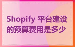 Shopify 平台建设的预算费用是多少