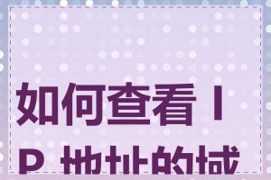 如何查看 IP 地址的域名