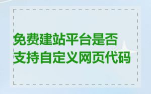 免费建站平台是否支持自定义网页代码