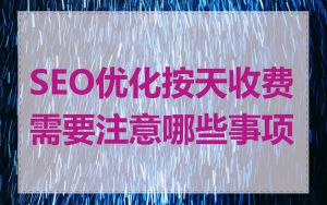 SEO优化按天收费需要注意哪些事项
