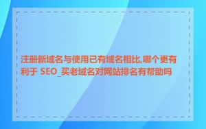 注册新域名与使用已有域名相比,哪个更有利于 SEO_买老域名对网站排名有帮助吗