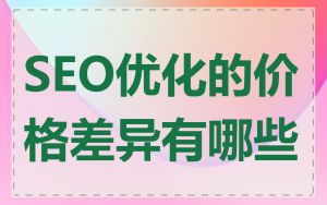 SEO优化的价格差异有哪些