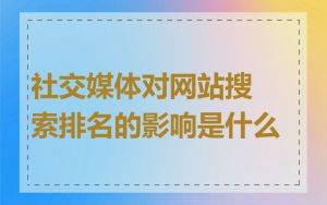 社交媒体对网站搜索排名的影响是什么
