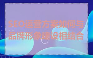SEO运营方案如何与品牌形象建设相结合