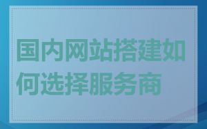 国内网站搭建如何选择服务商