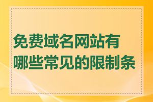 免费域名网站有哪些常见的限制条件