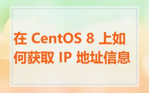在 CentOS 8 上如何获取 IP 地址信息