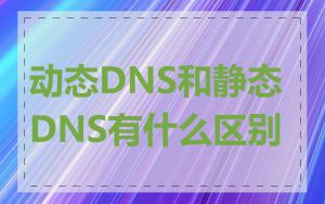 动态DNS和静态DNS有什么区别