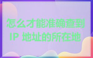 怎么才能准确查到 IP 地址的所在地