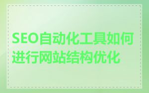 SEO自动化工具如何进行网站结构优化