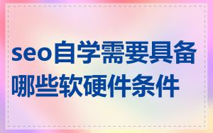 seo自学需要具备哪些软硬件条件