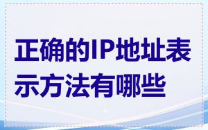 正确的IP地址表示方法有哪些