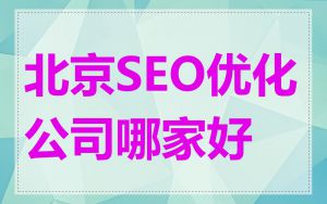 北京SEO优化公司哪家好