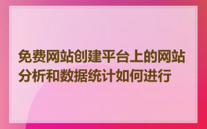 免费网站创建平台上的网站分析和数据统计如何进行