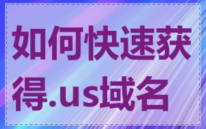 如何快速获得.us域名