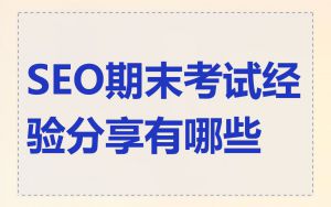 SEO期末考试经验分享有哪些
