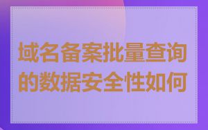 域名备案批量查询的数据安全性如何