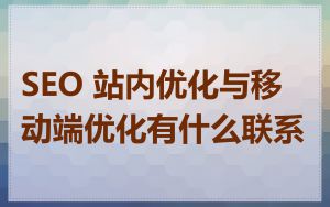 SEO 站内优化与移动端优化有什么联系