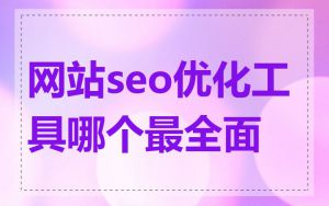 网站seo优化工具哪个最全面