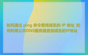 如何通过 ping 命令查找域名的 IP 地址_如何利用公共DNS服务器查找域名的IP地址