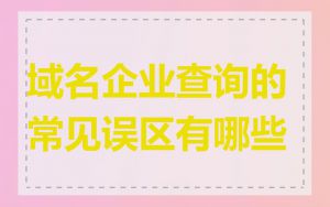 域名企业查询的常见误区有哪些